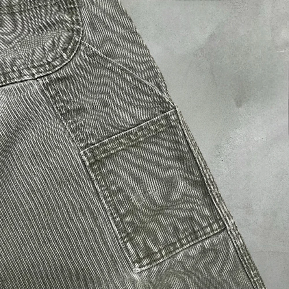 Y2K Distressed Dickies Carpenter Pants Olive Size 34x30 Workwear Grunge Skater